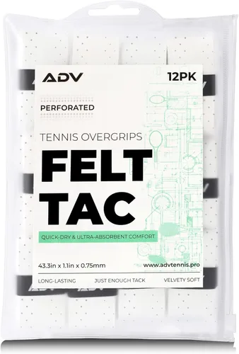 Miniatura 9 de ADV Dry - Cinta de agarre para raqueta de tenis, paquete de 12 y 30 unidades, cinta de agarre para raqueta de tenis FeltTac, cinta de agarre ultra