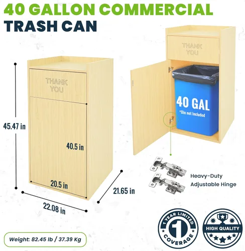 Miniatura 2 de Gabinete de cubo de basura para restaurante Alpine con soporte para bandeja - Cubo de basura de agradecimiento, gabinete de cubo de basura comercial