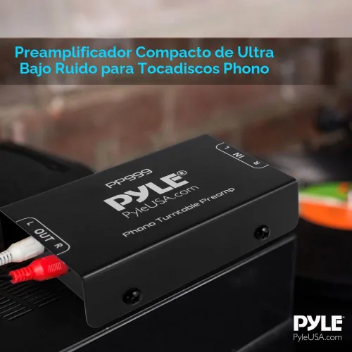Miniatura 6 de Pyle Phono Turntable Preamp - Mini preamplificador de fonógrafo estéreo de audio electrónico con entrada RCA, salida RCA y operación de bajo ruido
