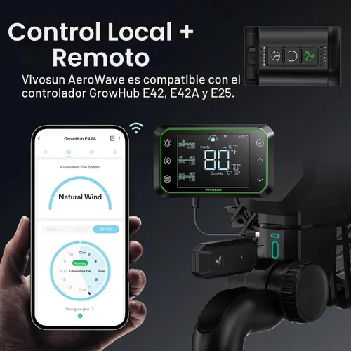 Miniatura 3 de VIVOSUN AeroWave E6 Gen2, ventilador de clip para tienda de cultivo de 6 pulgadas, motor EC, control inteligente, potente ventilador oscilante