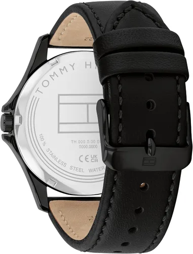 Miniatura 3 de Tommy Hilfiger Men's 3-Hand Quartz Watch – 42mm Case, Leather Strap, 3 ATM Water Resistant, Modern Everyday Timepiece, Gift for Him