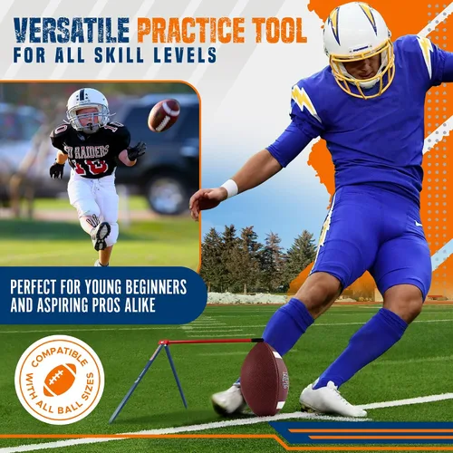 Miniatura 2 de True Strike Pro Football Kicking Tee - Ultimate Football Tee Compatible with All Ball Sizes, Bonus Goal Kicking Tracker, Field Goal Football Holder