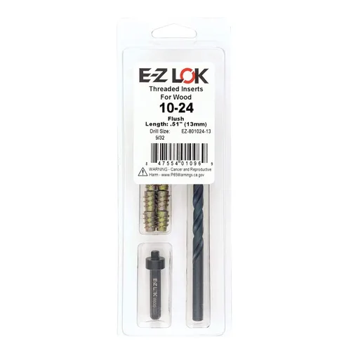 Miniatura 32 de Kit de reparación de rosca hexagonal E-Z para insertos roscados embutidos de madera blanda 5/16-18 x 25mm, taladro, herramienta de instalación