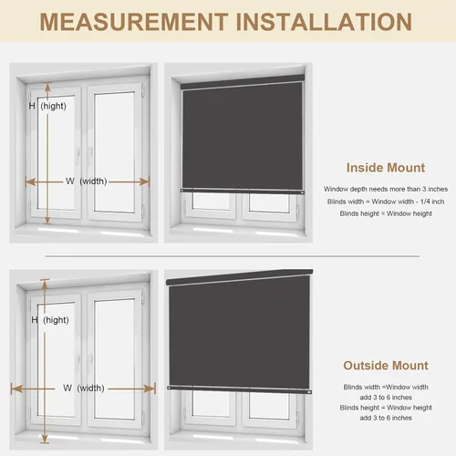Miniatura 4 de MYshade Persianas Enrollables Opacas sin Cordón, Oscurecimiento de Habitación con Parada Libre, Persianas Enrollables para Ventanas, Persiana