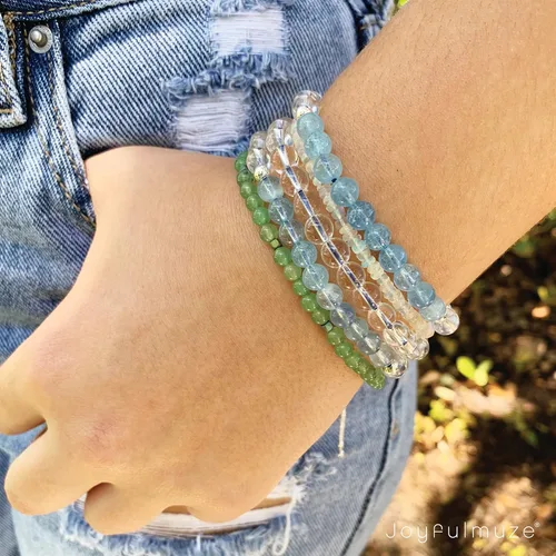 Miniatura 68 de Pulseras elásticas, piedras preciosas naturales, amatista, citrino, cuarzo rosa, cuarzo de cristal transparente, ojos de peridoto y teger, regalo