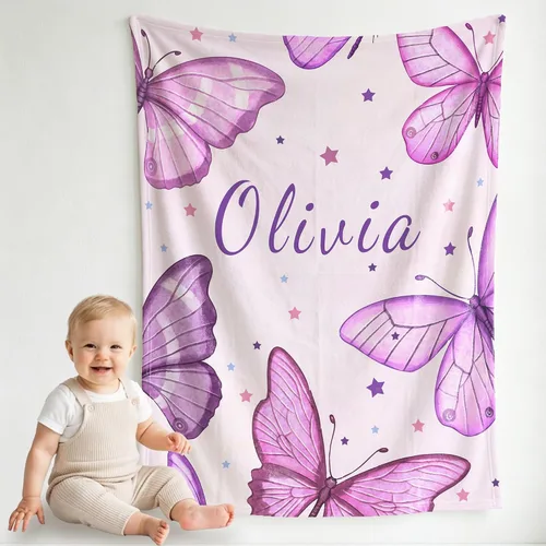 Miniatura 15 de Pindola Manta con nombre personalizado para bebés, adultos, niñas, niños, mujeres y hombres, diseño de manta con monograma personalizada, regalos