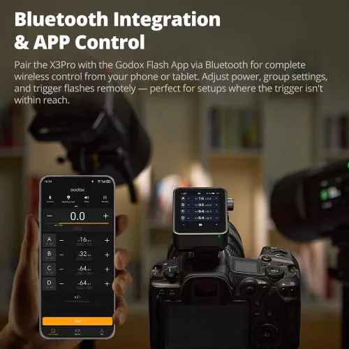 Miniatura 6 de Godox X3 Pro C X3Pro C TTL GODOX Trigger inalámbrico para Canon, pantalla táctil LCD de 2.4 pulgadas, batería de iones de litio de 2930 mAh