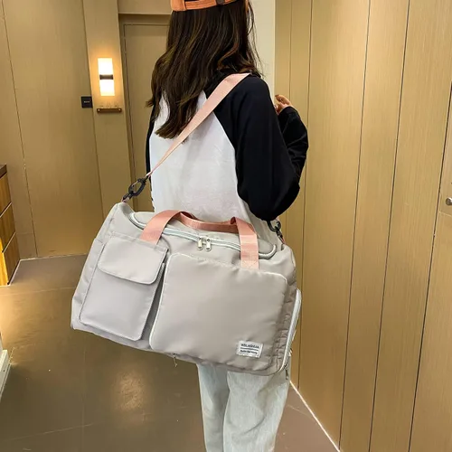 Miniatura 6 de Bolsa de viaje plegable con bolsillo seco y húmedo y compartimento para zapatos, bolsa de gimnasio deportivo, bolsa de viaje, bolsa de equipaje a