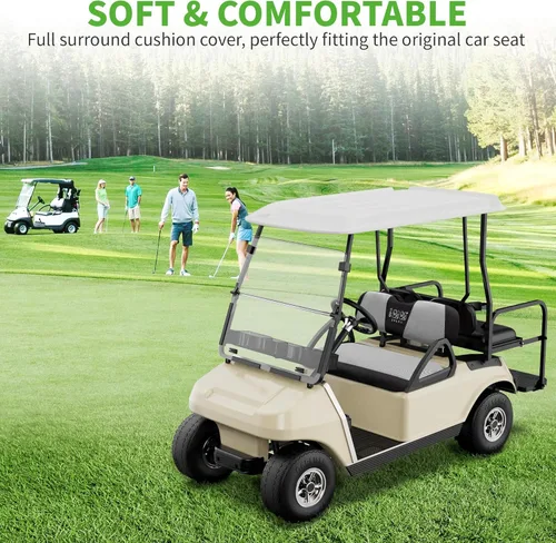 Miniatura 2 de 10L0L Golf Cart Seat Covers, Super Comfort Cooler Than Vinyl Seat Cover, Front and Rear Seat Cover for Yamaha EZGO Club Car, No Drilling Breathable