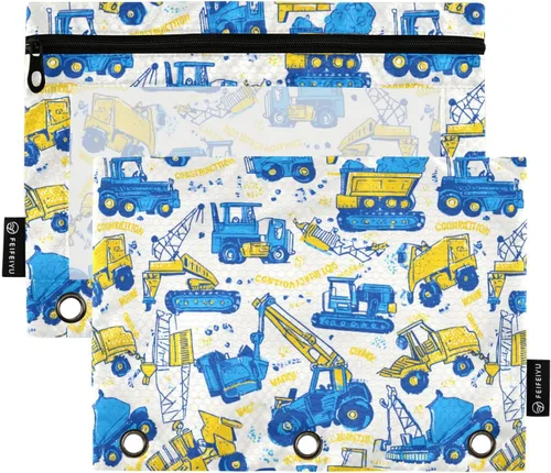 Miniatura 18 de SHJI Bolsas para carpetas, bolsa de lápices de mármol rosa y azul para carpeta de 3 anillas, paquete de 2 bolsas transparentes con cremallera