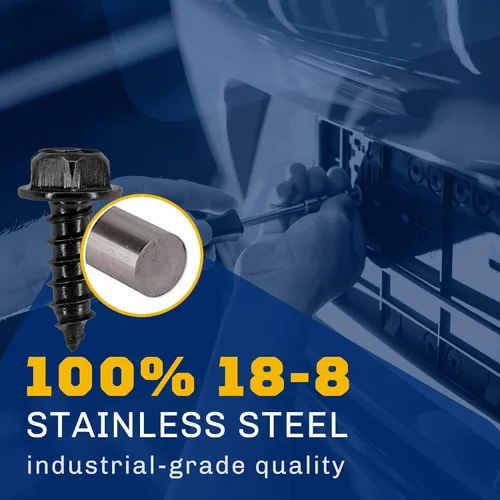 Miniatura 3 de Tornillos negros para matrícula, acero inoxidable 18-8, acabado de óxido negro aplicado en los Estados Unidos por Makers Bolt (paquete de 4)
