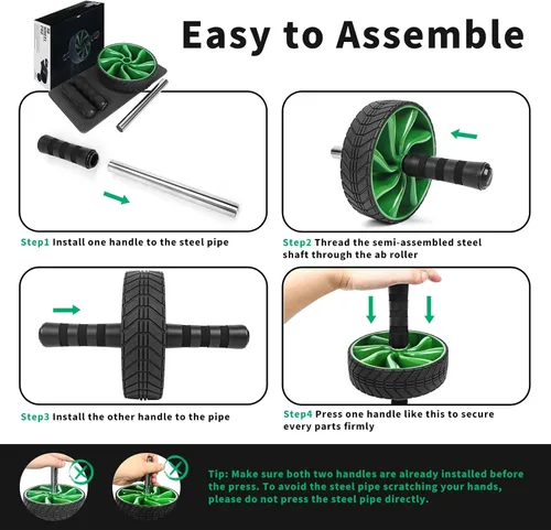 Miniatura 3 de Ab Roller Wheel - AGREJO Ab Workout Equipment for Abdominal & Core Strength Training, Home Gym Fitness Equipment, Exercise Wheel for Men Women Verde