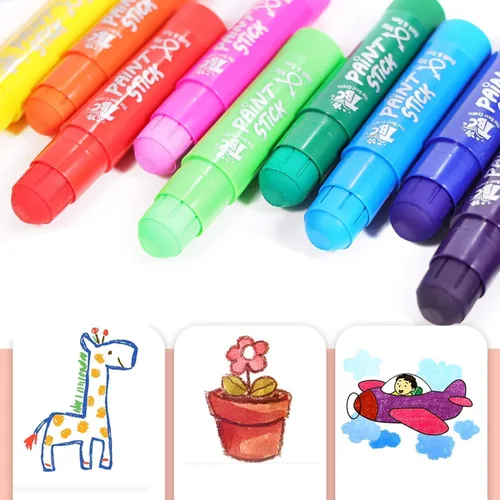 Miniatura 3 de TBC The Best Crafts Barras de pintura para niños de 2 a 8 años, 12 colores clásicos, lavables, no tóxicos, varillas de pintura al temple