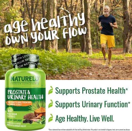 Miniatura 6 de NATURELO Próstata y salud urinaria, fórmula integral con palma enana americana, pigeo, tumérico, esteroles vegetales, brócoli y licopeno, 60