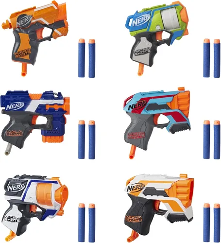 Miniatura 3 de NERF MicroShots 6-Blaster Bundle - 6 Mini Lanzadardos Elite y 6 Dardos Oficiales Elite - Para Niños, Adolescentes, Adultos (Exclusivo de Amazon)