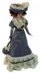 Melody Jane Dolls Houses - Dama victoriana en atuendo azul - Figura en miniatura de porcelana