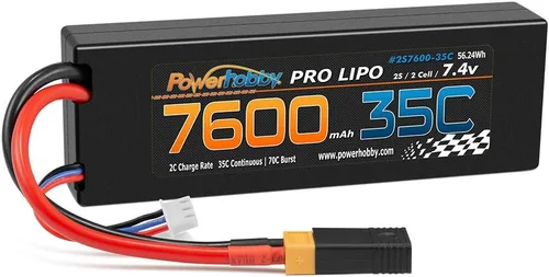 Miniatura 7 de Powerhobby 2S 7.4v 7600mah 35c Lipo Batería con enchufe XT60 + adaptador compatible con: Slash 4x4 4WD 2WD Stampede Rustler E-Revo E-Maxx Spartan