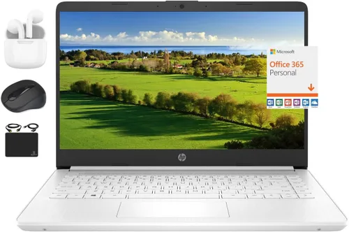 Miniatura 2 de Laptop HP 2024 de 14" para Estudiantes y Negocios, delgada y ligera, Quad-Core Intel N4120, 4GB RAM, 192GB (128GB eMMC + Tarjeta de 64GB), 1 año