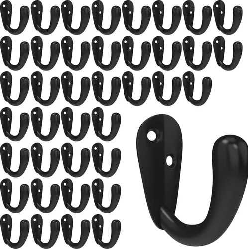 Miniatura 16 de CBWLWJ 16 ganchos de pared para colgar toallas de baño, cocina, dormitorio, para abrigo, bolsa, bufanda, toalla, sombrero, llave, taza (negro)