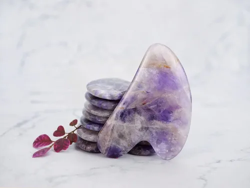 Miniatura 2 de Auténticas piedras de jade Gua Sha de propiedad asiática, herramienta facial GuaSha, masaje corporal facial, terapia de acupuntura, tratamiento