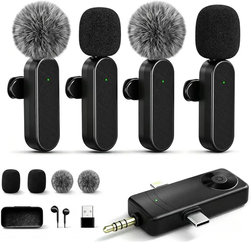 Miniatura 7 de Micrófonos Lavalier inalámbricos compatibles con iPhone, teléfono Android, computadora, mini micrófono inalámbrico profesional para grabación