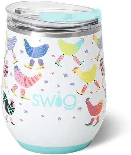Miniatura 31 de Swig Life Vaso de vino de 12 onzas con tapa, acero inoxidable, apto para lavavajillas, portátil, triple aislamiento (todos los americanos)