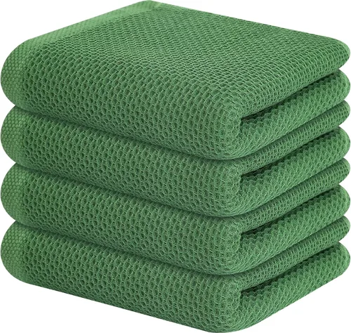 Miniatura 98 de Kitinjoy - Paños de cocina de 100 % algodón, tela de tejido gofrado, paño de limpieza ultrasuave, absorbente y de secado rápido. Gris Oscuro