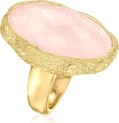 Miniatura 3 de Ross-Simons Anillo de cuarzo rosa de 17.00 quilates en oro de 18 quilates sobre plata esterlina
