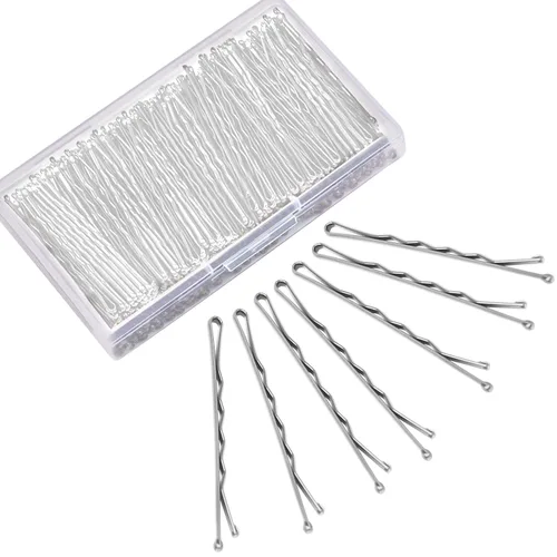 MORGLES 240 pines Bobby plateados con caja de 2.2 pulgadas para cabello gris Plata (2.2 pulgadas)
