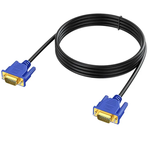 Miniatura 12 de Cable VGA de 6 pies, Cable Adaptador de Monitor de Computadora VGA Macho a Macho Blindado con Chapado en Oro 15 Pin HD15 1080P@60Hz Full HD Alta Azul