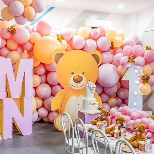 Miniatura 8 de LovesTown Juego de 140 globos rosados, globos de fiesta de 12 pulgadas, globos de látex grandes, kit de arco de guirnalda para decoraciones