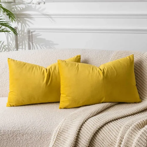 Miniatura 97 de Juspurbet - Juego de 2 fundas decorativas de terciopelo para cojines, fundas suaves para sofá, cama o sillón con cremallera oculta, para sala