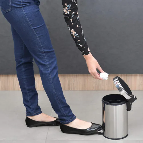 Miniatura 3 de Tramontina 94538103 - Cubo de baño con pedal de 3L, acero inoxidable, con tapa, 6.7 in de diámetro x 10.6 in de alto, 94538103