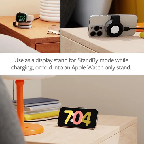 Miniatura 6 de Butterfly - Cargador inalámbrico plegable compacto 2 en 1 con adaptador de viaje, carga MagSafe Duo de 15 W para iPhone, AirPods y Apple Watch