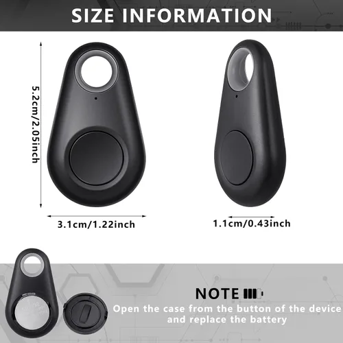 Miniatura 3 de Flutesan 8 paquetes de rastreador GPS portátil, rastreador móvil antipérdida, dispositivo inteligente localizador de llaves, dispositivo de Negro
