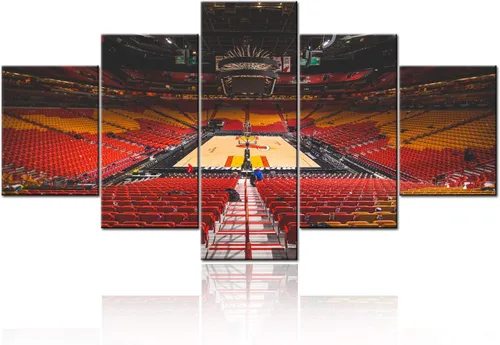 Miniatura 20 de Decoración de sala deportiva Memphis Grizzlies Imágenes para sala de estar, el foro FedEx en Memphis, pinturas de Tennessee, 5 piezas, lienzo, arte