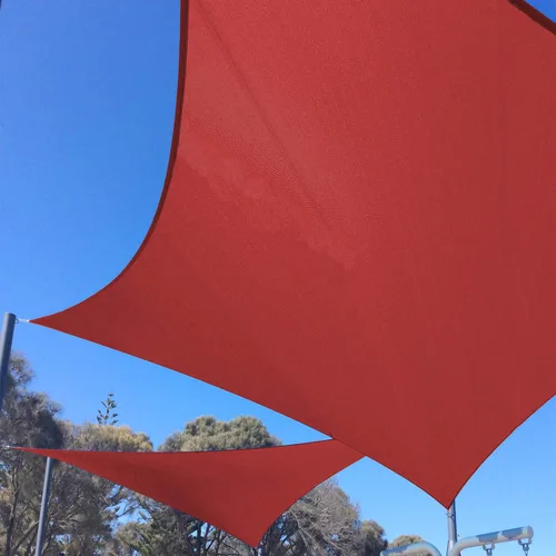 Miniatura 8 de E&K Sunrise - Toldo para exteriores, tipo vela, sombra, protección para rayos UV, Rojo