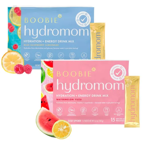 Miniatura 21 de Boobie Hydromom Mezcla de bebida de superalimento con electrolitos, Limonada de frambuesa azul Refrescante impulso de energía e hidratación
