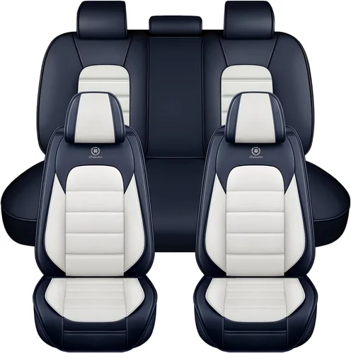 Miniatura 21 de Fundas de asiento para Chevrolet Chevy Aveo 2004-2011, funda de asiento de automóvil de piel sintética, compatible con bolsa de aire, protector