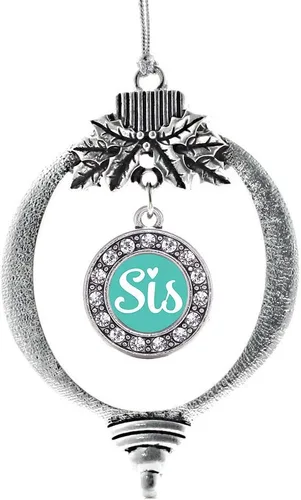 Miniatura 154 de Inspired Silver - Bonita bandera estadounidense - Adorno de Navidad plateado - Adorno de árbol de Navidad con dije circular con circonita cúbica