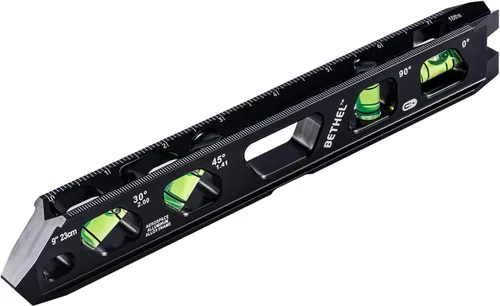 Miniatura 10 de Nivel Torpedo BETHEL, Nivel Magnético de Conducto con 4 Burbujas, Ranura en V y Pista Magnética, Construcción de Aleación de Aluminio, Naranja