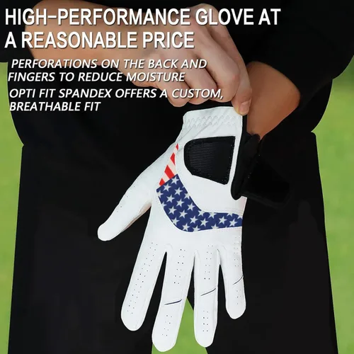 Miniatura 5 de FINGER TEN Guantes de golf para hombre, paquete de 5 unidades para mano izquierda y derecha, cómodos, suaves y con agarre para todo tipo de clima