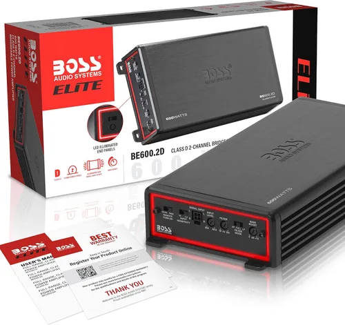 Miniatura 6 de BOSS Audio Systems BE600.2D Elite Series Amplificador de coche de 2 canales clase D - 600 entradas de alto y bajo nivel, conexión a subwoofer