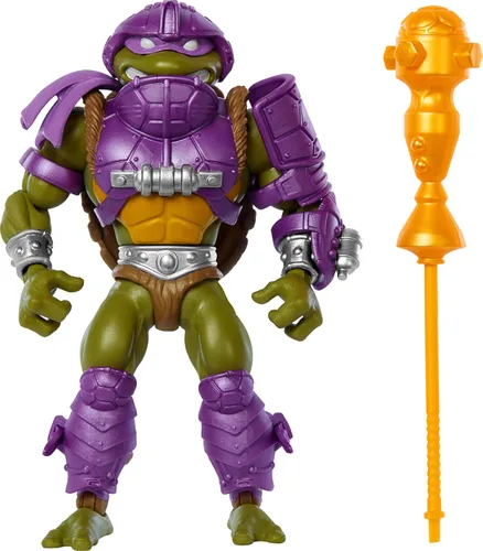 Mattel Masters of the Universe Origins Turtles of Grayskull figura de acción y accesorios, Donatello juguete coleccionable con 16 articulaciones,