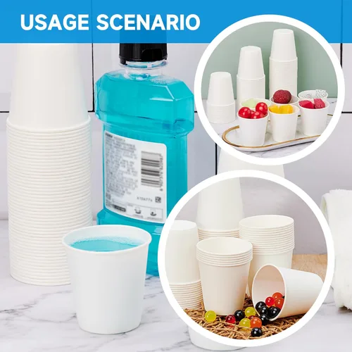 Miniatura 3 de RACETOP Paquete de 300 tazas de café de papel de 3 onzas para baño, vasos desechables para enjuague bucal, vasos de papel pequeños para fiestas
