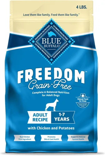 Blue Buffalo Freedom - Alimento seco para perros sin granos, nutrición completa y equilibrada para perros adultos, fabricado en los Estados Unidos