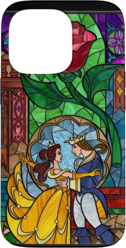 Miniatura 10 de Disney Beauty and the Beast Belle y Príncipe - Funda de vidrio manchado para iPhone 12 Pro Max
