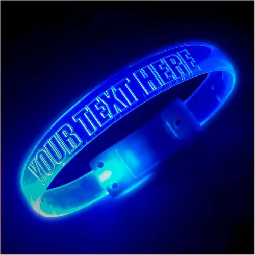 Miniatura 7 de Banda mágica personalizada pulsera personalizada brilla en la oscuridad Luz intermitente para conciertos Luces de funcionamiento