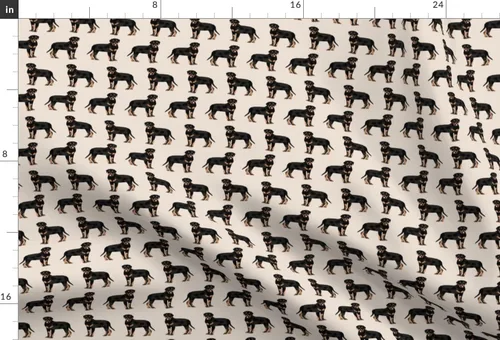 Miniatura 3 de Tela Spoonflower – Rottweiler Perros Arena Rottweilers Mascotas Mascotas Neutral Cachorro Negro Retrato Impreso en Tela de Gasa por The Yard – Coser