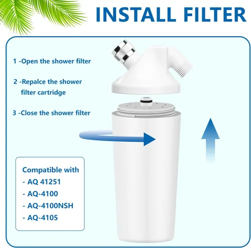 Miniatura 6 de Filtro de repuesto de agua para cabezal de ducha, compatible con cartucho de cabezal de ducha Aquasana AQ-4100, AQ-4100NSH, AQ-4105CHR, AQ-4125